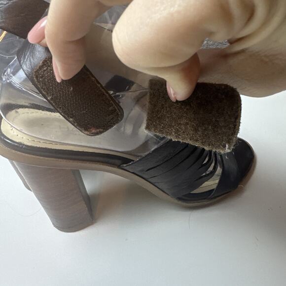 Charles By Charles David Jesse Ankle Strap Sandal Brown Leather Boho Size 7.5 - Picture 16 of 16